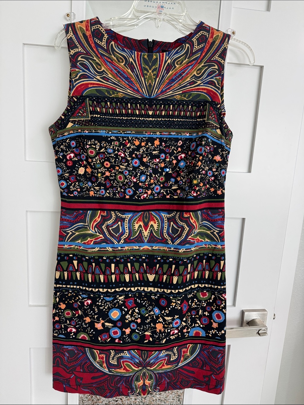 Desigual Multicolor Patterned Sleeveless Mini Dress — Red, Blue, Green, Black